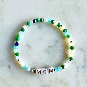 Mom Colorful Beaded Word Bracelet, Mama Beaded Bracelet, Mothers Day Gift